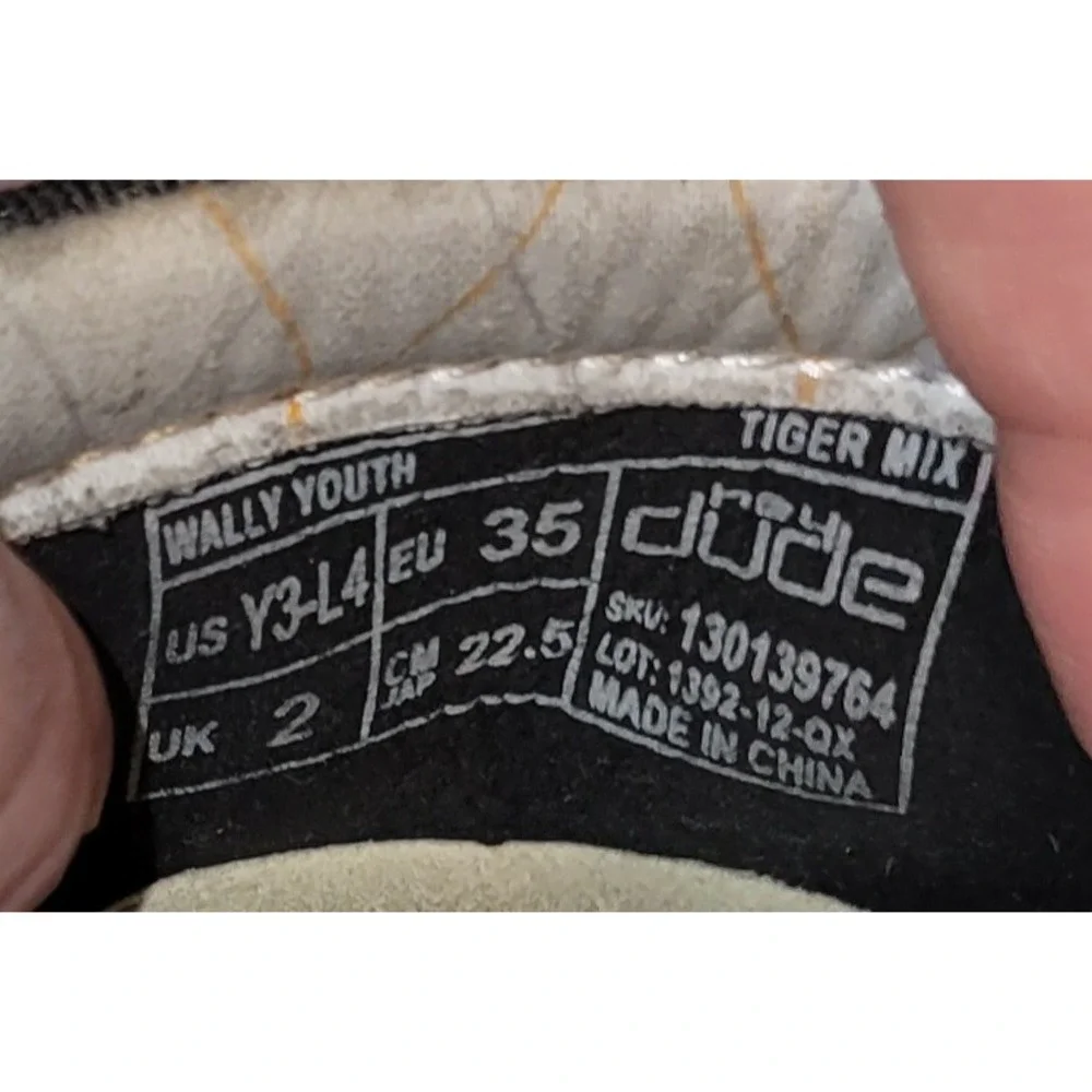 Hey Dude Wally Youth Tiger‎ Mix Grey Orange Slip On Loafers Shoes Size Y3 L4